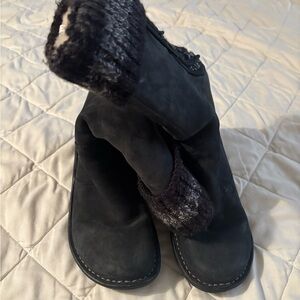 UGG Black Winter Boots with Knit Cuff